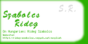 szabolcs rideg business card